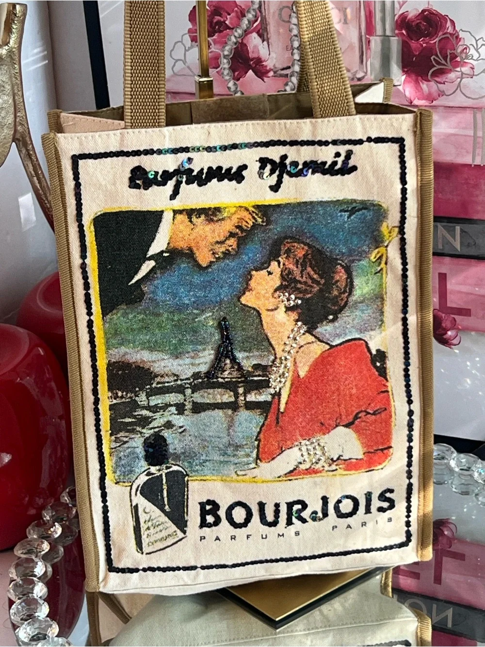 Vintage  Bourgeois Parfums, Paris canvas Graphic tote bag